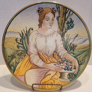 The Goddess Of Pomona 24K Gold Trim Handpainted Signed & Numbered Plate